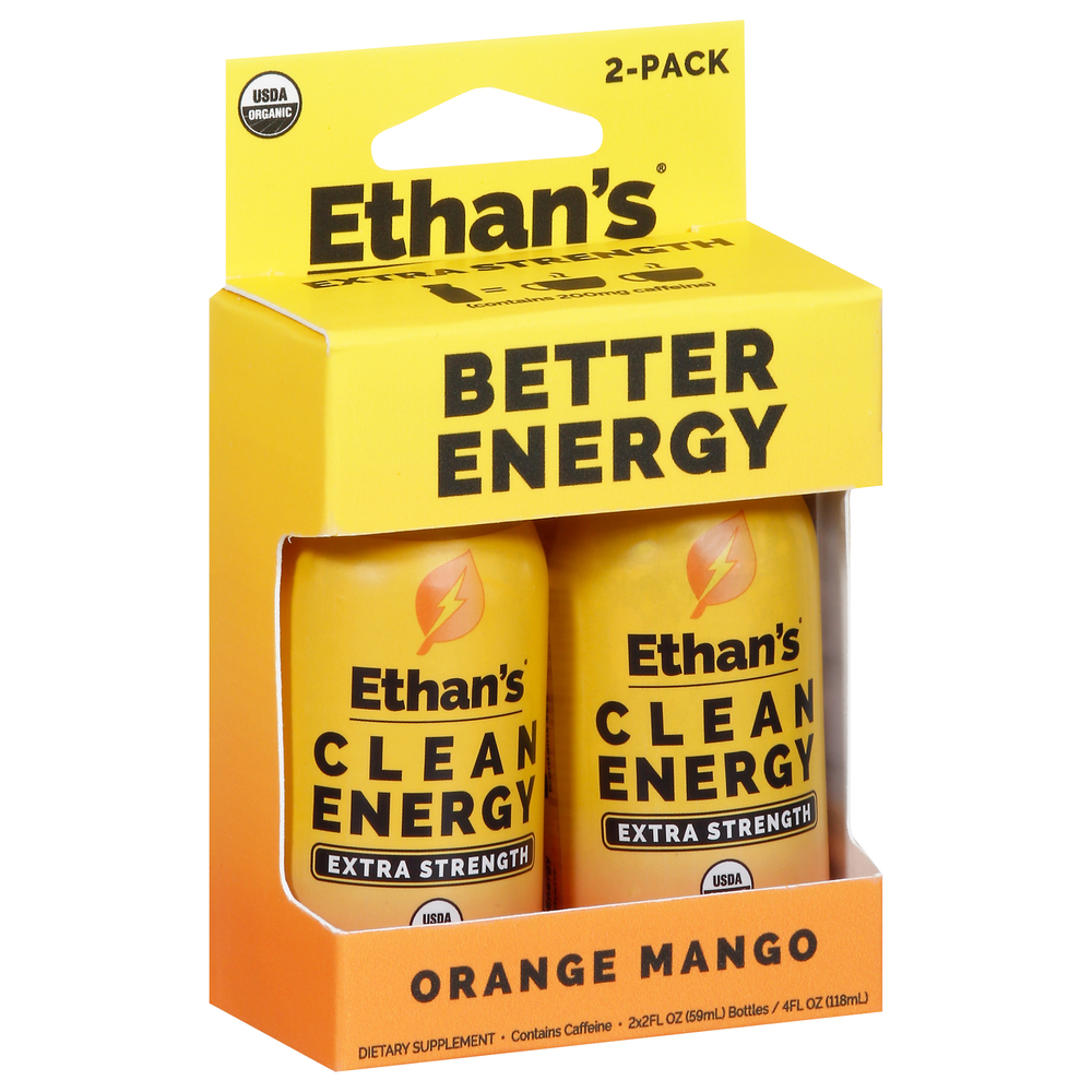 E.ENERGY WASH PACK 2本セット Ethan's Clean Energy Shot, Extra Strength, Orange Mango, 2 Pack