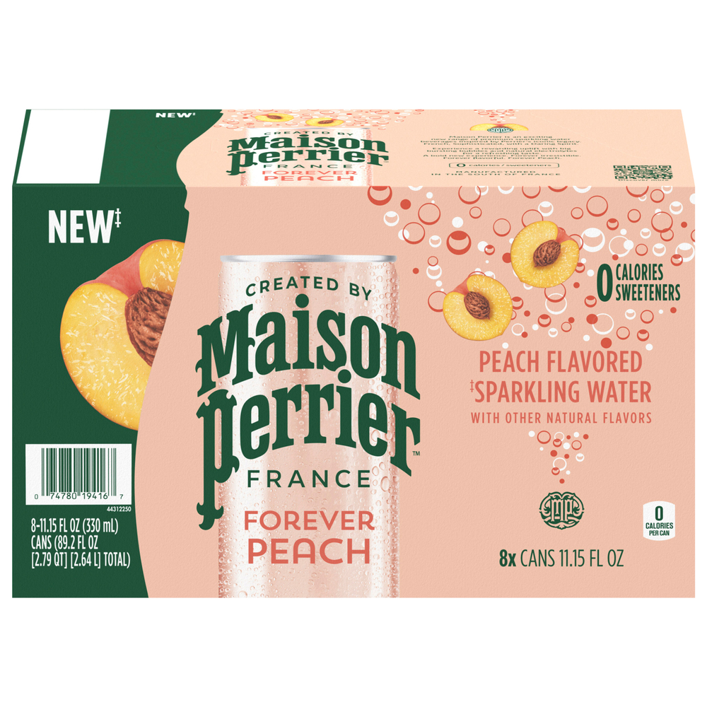 Perrier✕2 Perrier Strawberry Flavored Sparkling Water Sleek Cans, 89.2