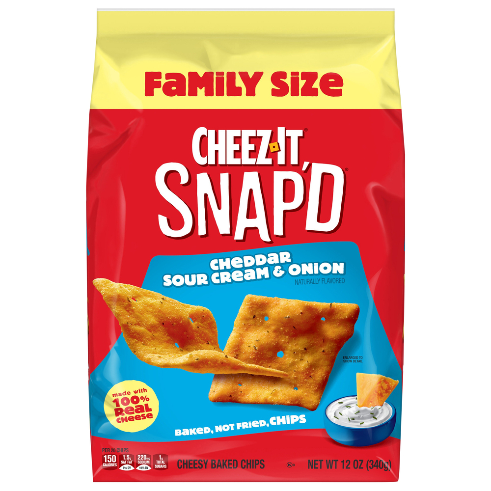 Cheez-It Snap'd Cheesy Baked Snacks, Cheddar Sour Cream & Onion