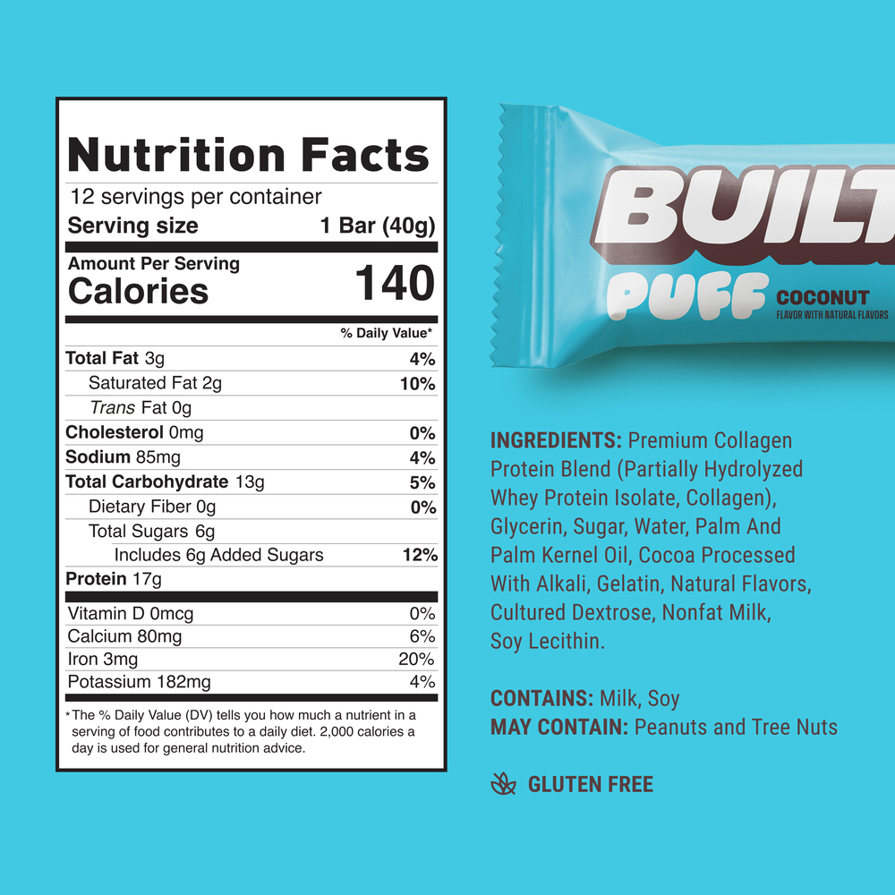 Built Puff Protein Bar, Coconut, Single Puff Bar