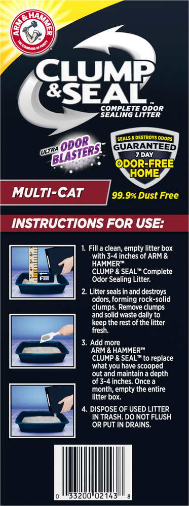 Arm Hammer Clump Seal Ultra Odor Blasters Litter Complete Odor Sealing Multi Cat