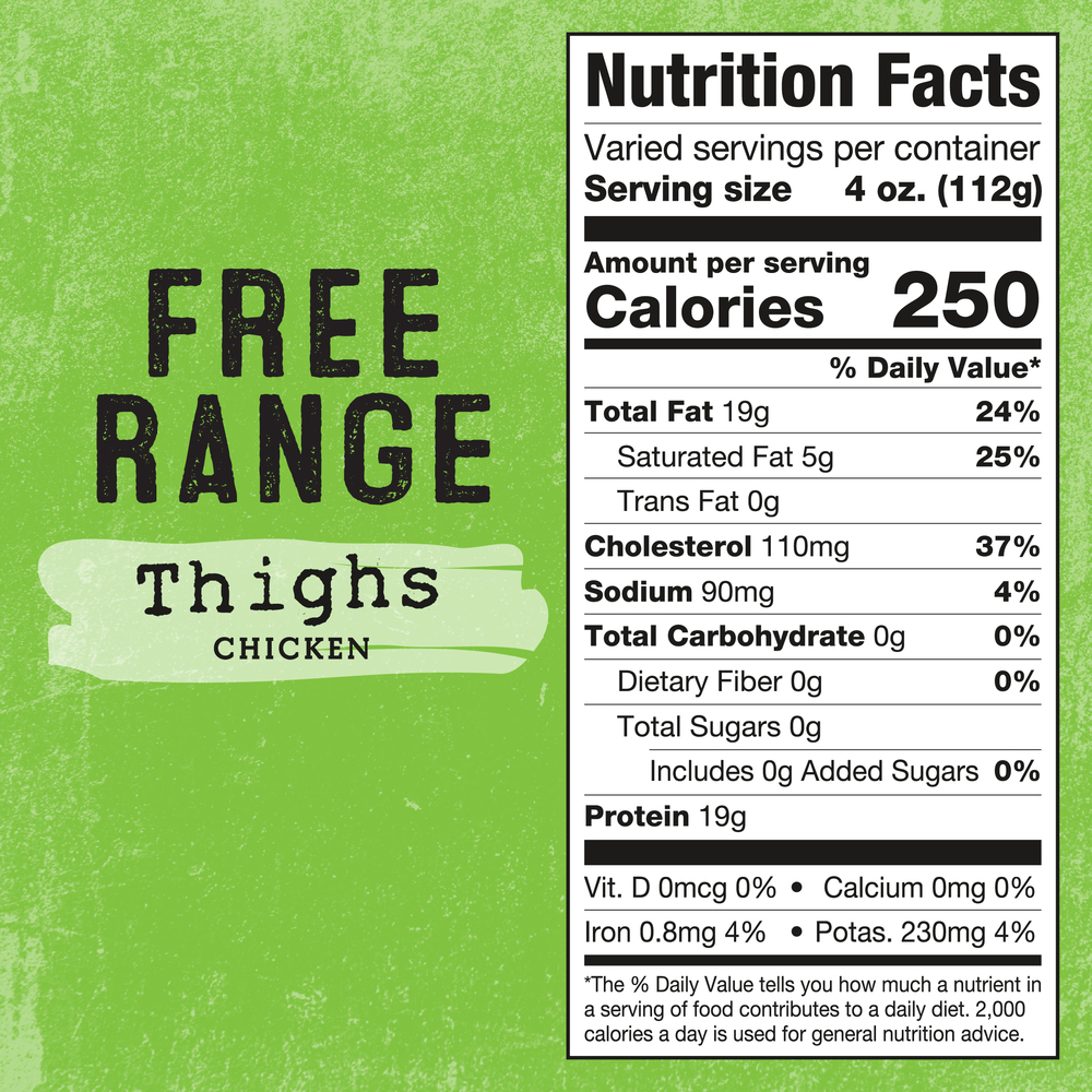 FOSTER FARMS Simply Raised Simply Raised Chicken ThighsNutritionFacts