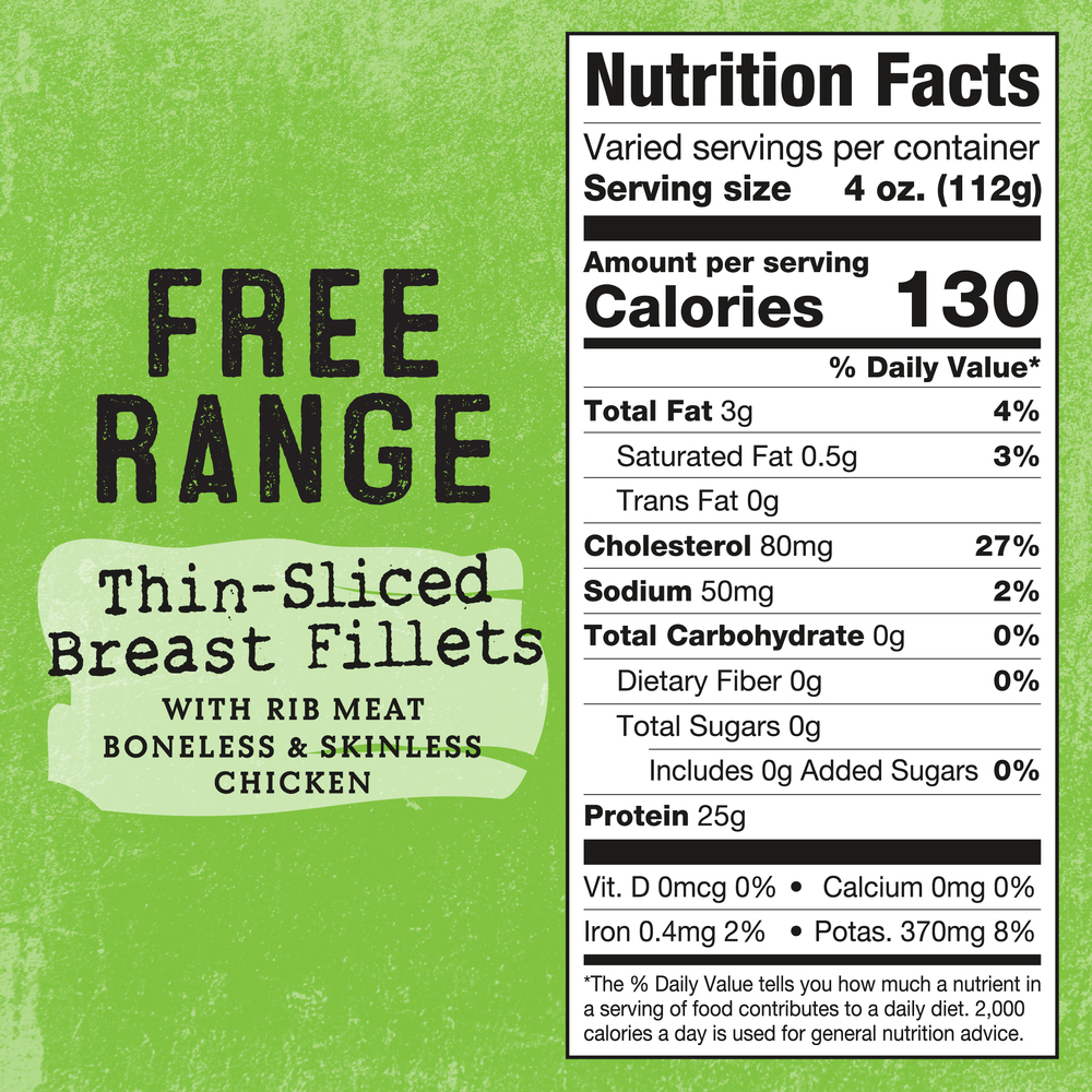 Foster Farms Simply Raised Breast Fillets, ThinSliced, Free Range