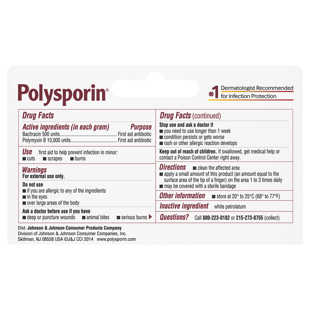 Polytopic Cream Polysporin Antibiotic Ointments, Ointment-Planogram-Back