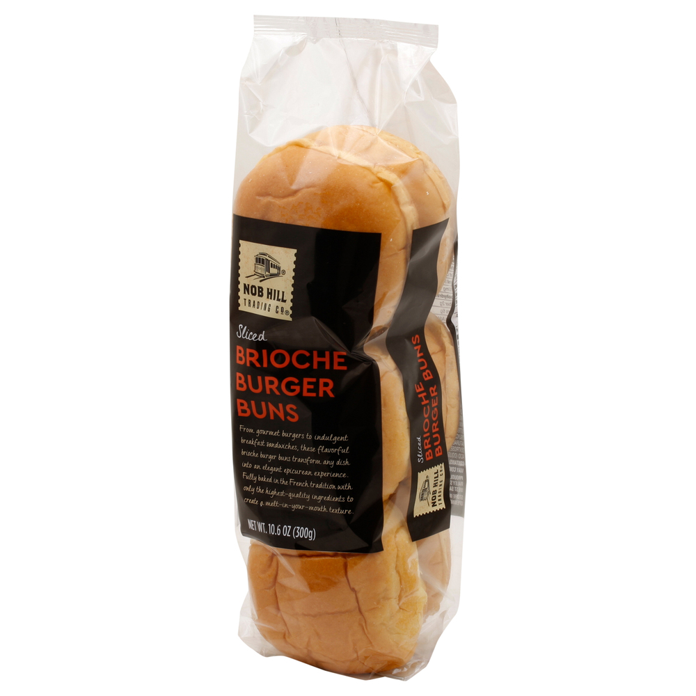 Nob Hill Trading Co. Brioche Burger Bun, Sliced-Front-Right-Elevated