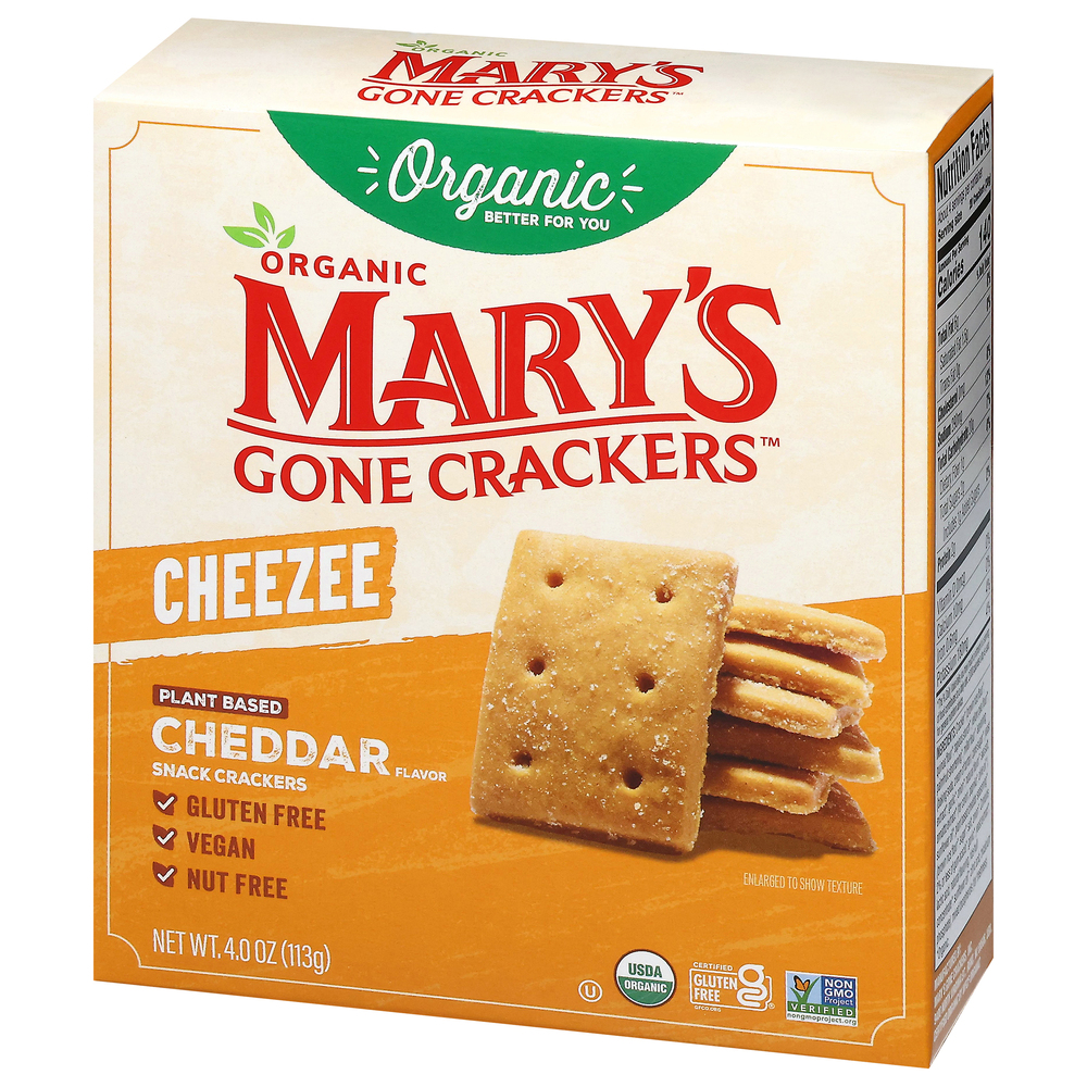 Mary's Gone Crackers Cheezee Organic Plant Based Cheddar Flavor