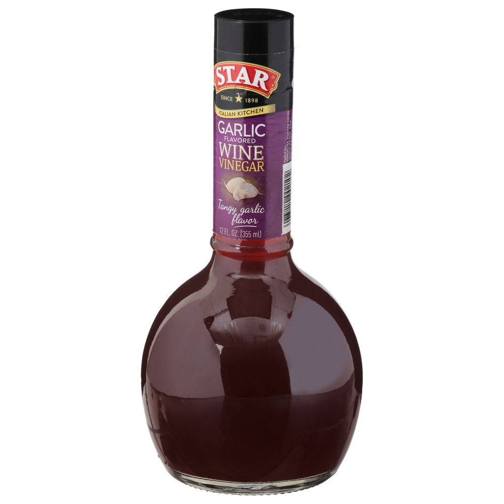Star Italian Kitchen Wine Vinegar, Garlic FlavoredFrontRightElevated