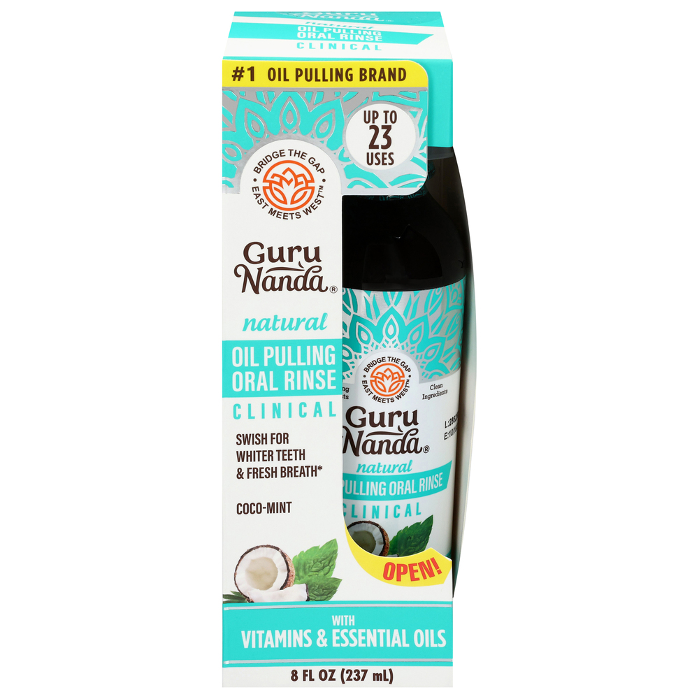 Guru Nanda Natural Oil Pulling Coco-Mint Oral Rinse with Vitamins