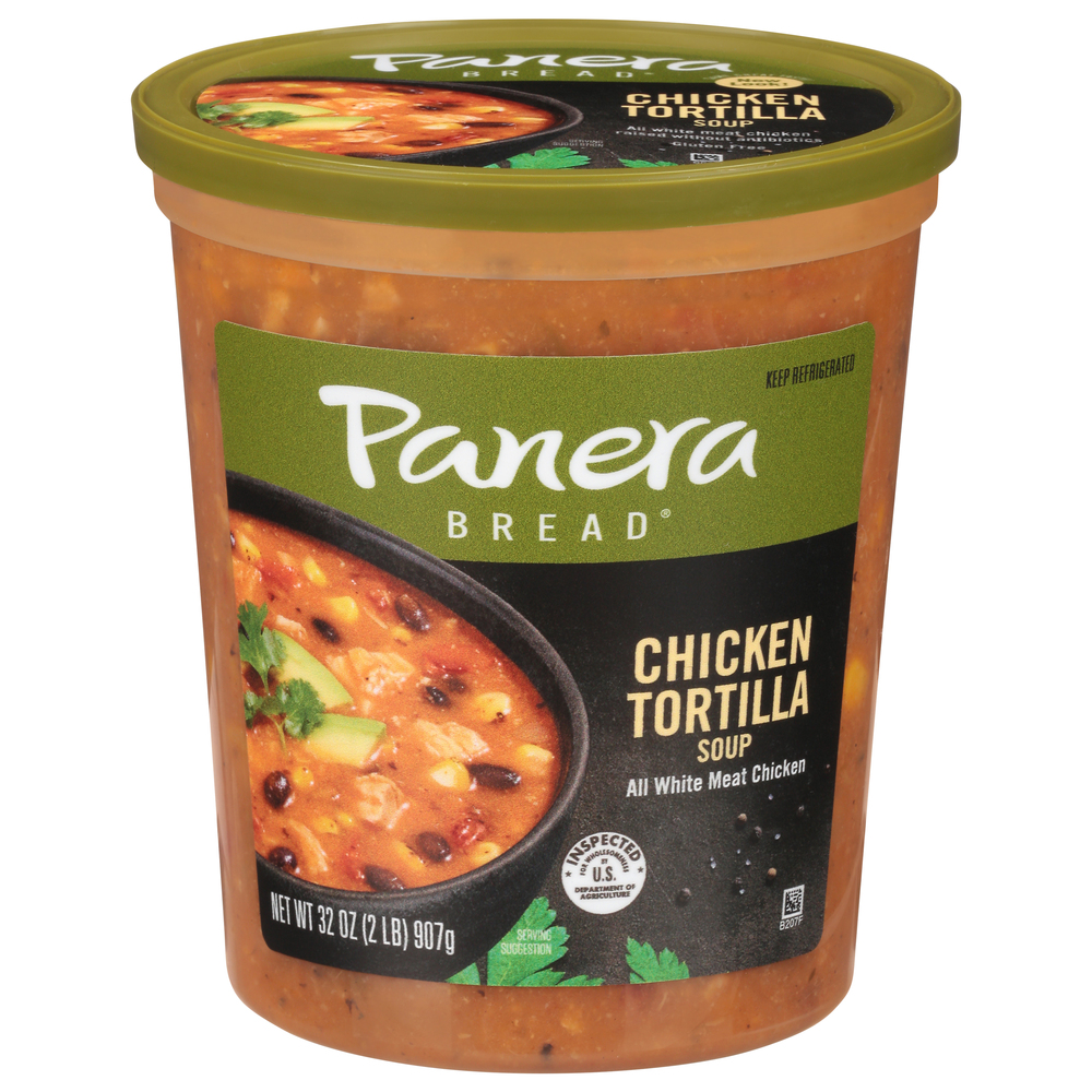 Panera Bread Chicken Tortilla Soup, 32 OZ Soup Cup (Gluten