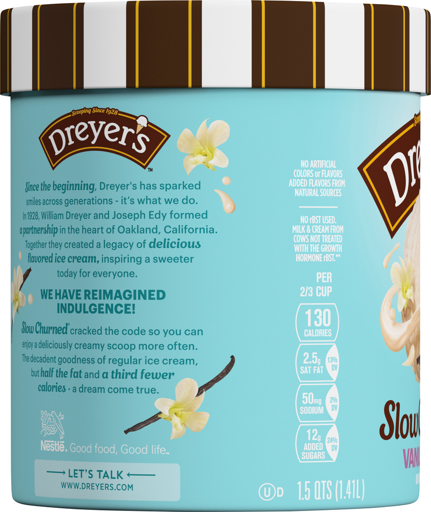 Dreyer's Slow Churned Ice Cream, Light, Vanilla Bean
