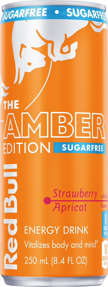 Red Bull Amber Edition Sugarfree Energy Drink Strawberry Apricot