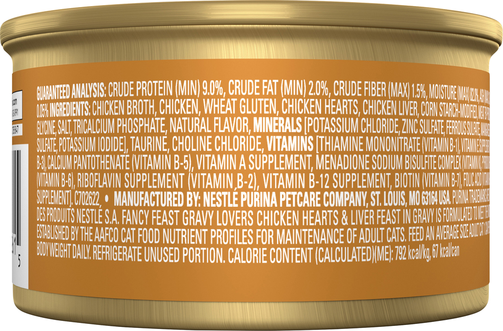 Fancy Feast Gravy Lovers Cat Food in Gravy Gourmet Chicken Hearts Liver Feast