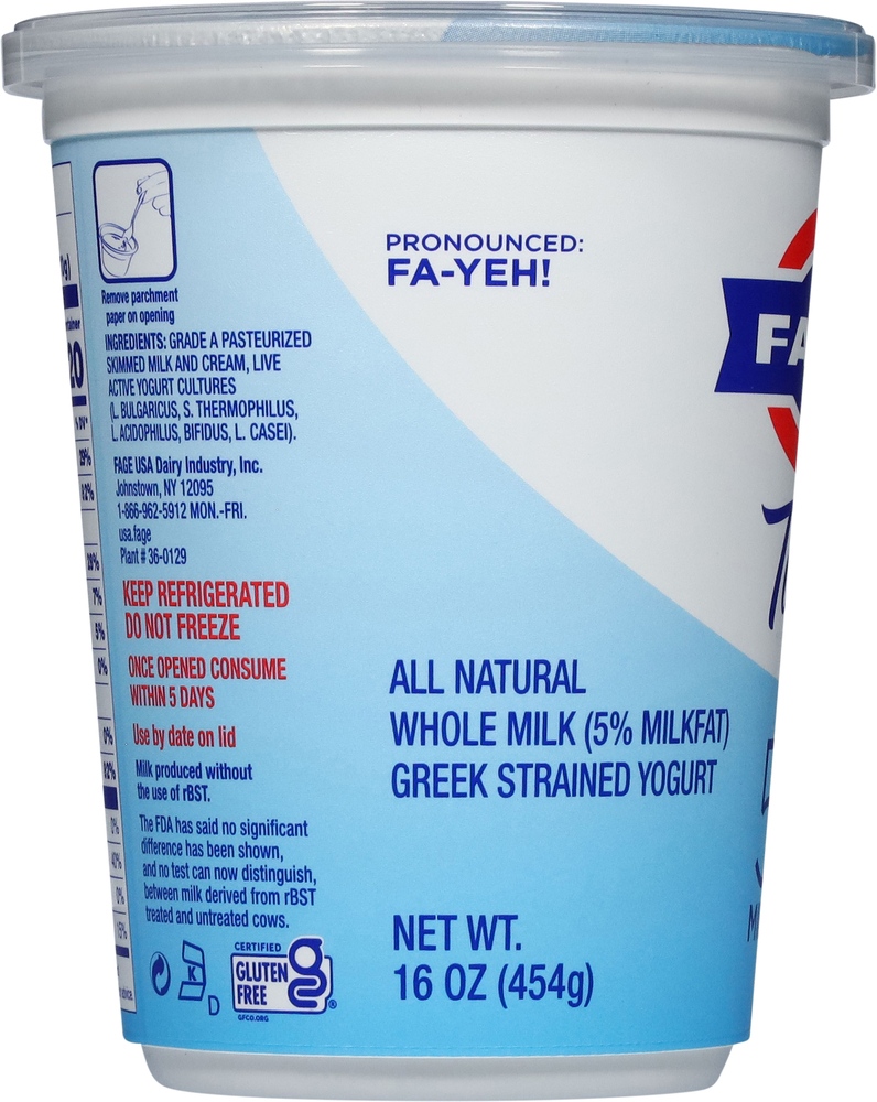 Fage Total Yogurt, Greek, 5 Milkfat, StrainedPlanogramLeft