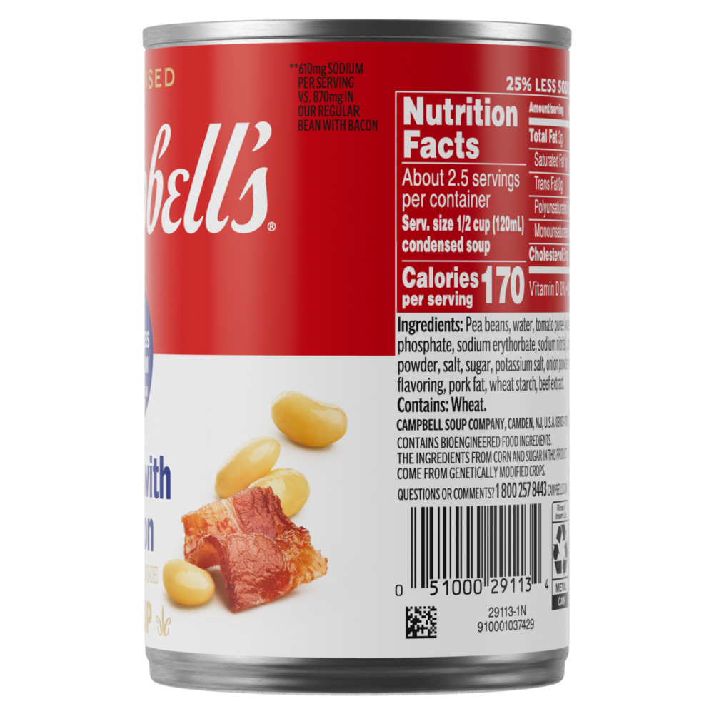 Campbell's® Condensed 25% Less Sodium Bean with Bacon Soup