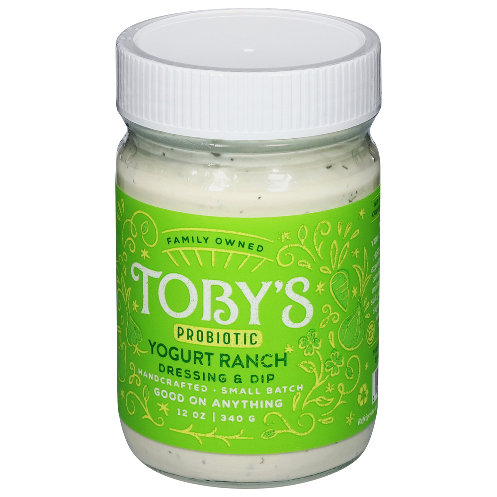Probicic Ranch Toby's Dressing & Dip, Yogurt Ranch, Probiotic-Front-Right-Elevated
