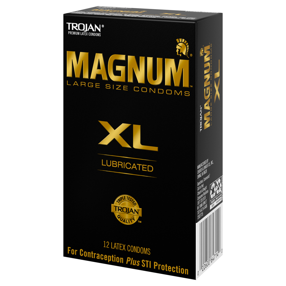 Trojan Magnum Condoms, Latex, Lubricated, XL, Large Size