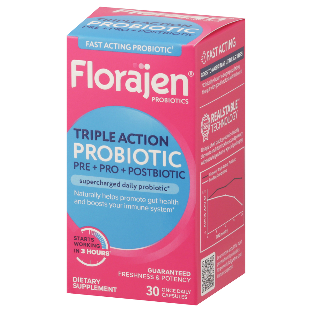 Florajen Probiotic, Triple Action, Capsules