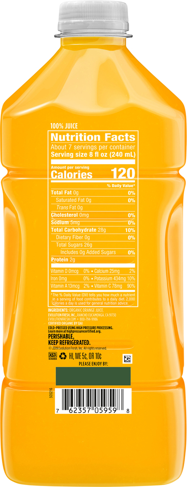 Evolution Fresh Orange Juice Organic Pure