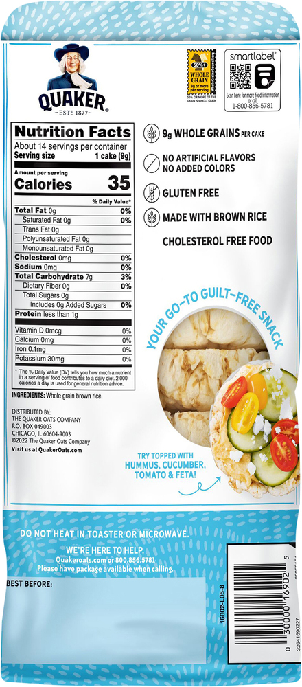 Rice cake & Harry③ Quaker Lightly Salted Rice Cakes Same-Day Delivery or Pickup