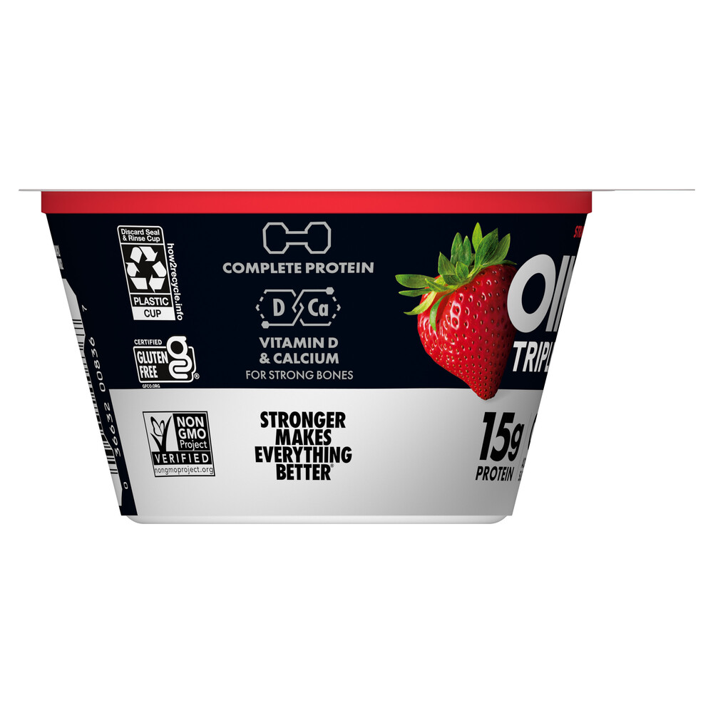 Oikos Triple Zero Nonfat Strawberry Flavored Yogurt