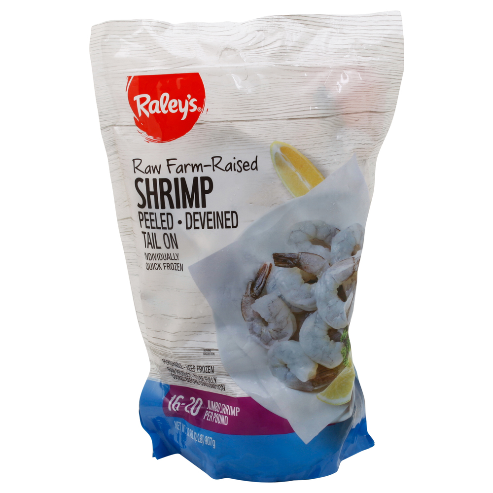 Raley's Shrimp, Raw, Farm-Raised, Jumbo