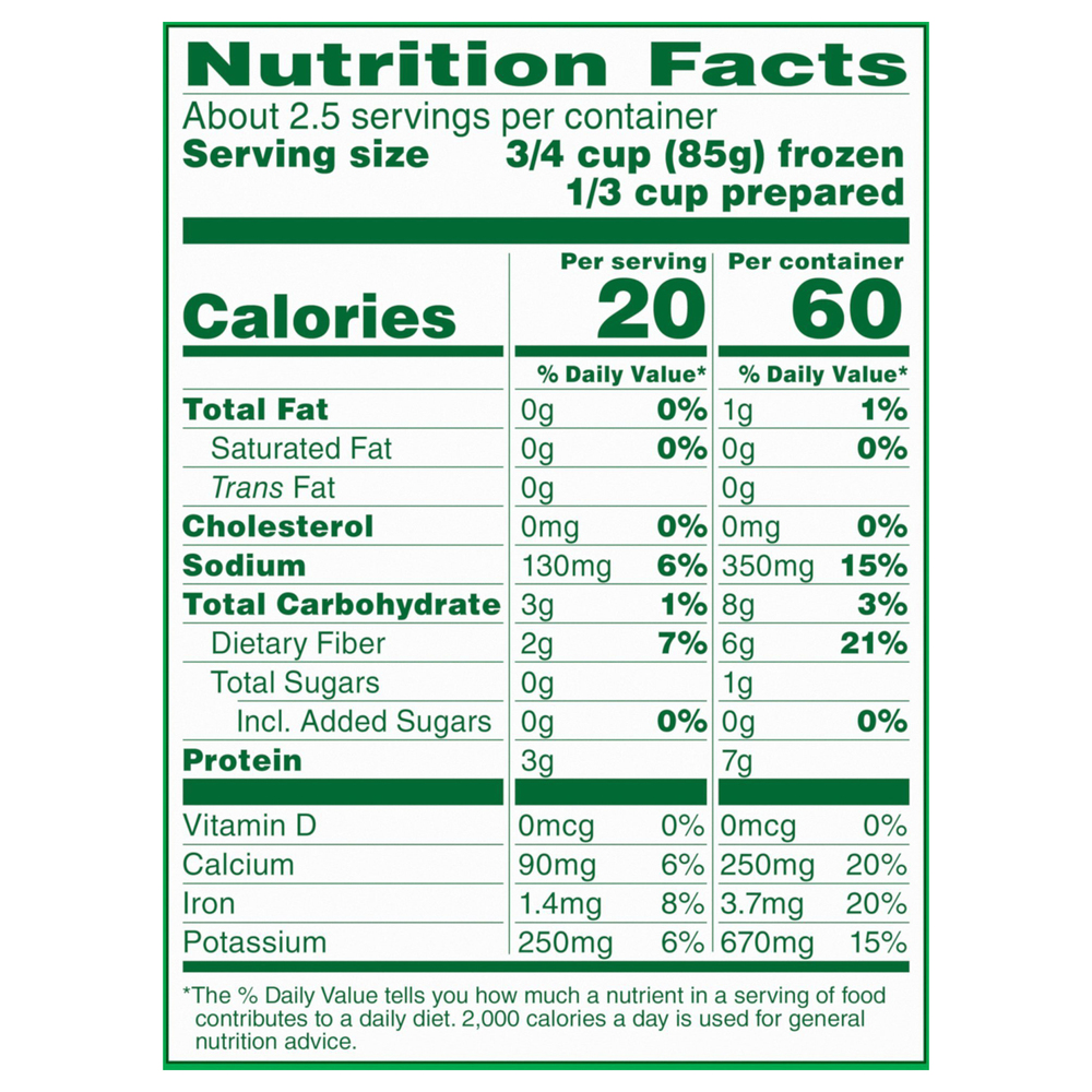 Green Giant Chopped Spinach No Sauce Nutrition Facts rice-noodles-nutrition-facts-and-health-benefits-47-off