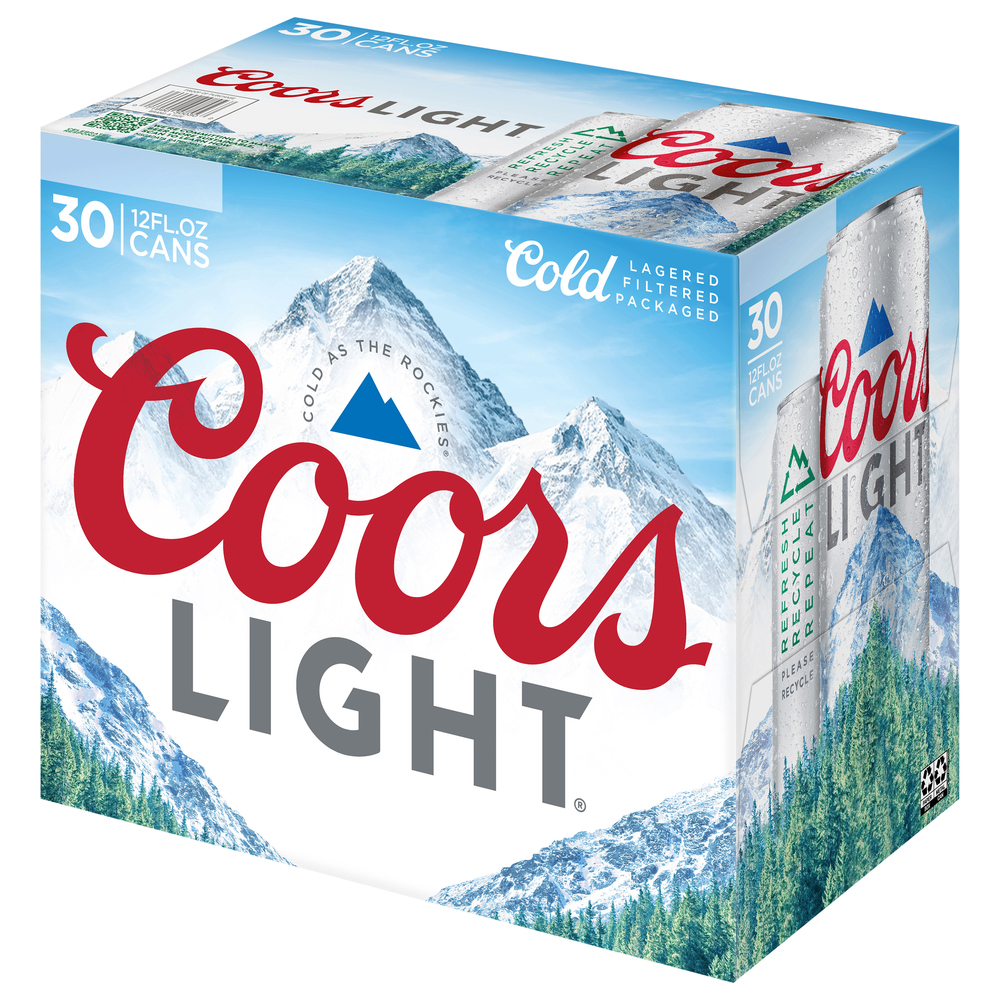 Coors Light 4.2 ABV, 30 PackFrontRightElevated
