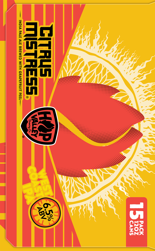 Hop Valley Brewing Co. Beer, IPA, Citrus Mistress, 15 Pack