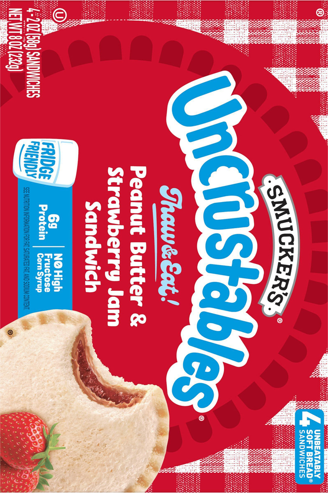 Smucker's Uncrustables Peanut Butter & Strawberry Jam Sandwiches ...