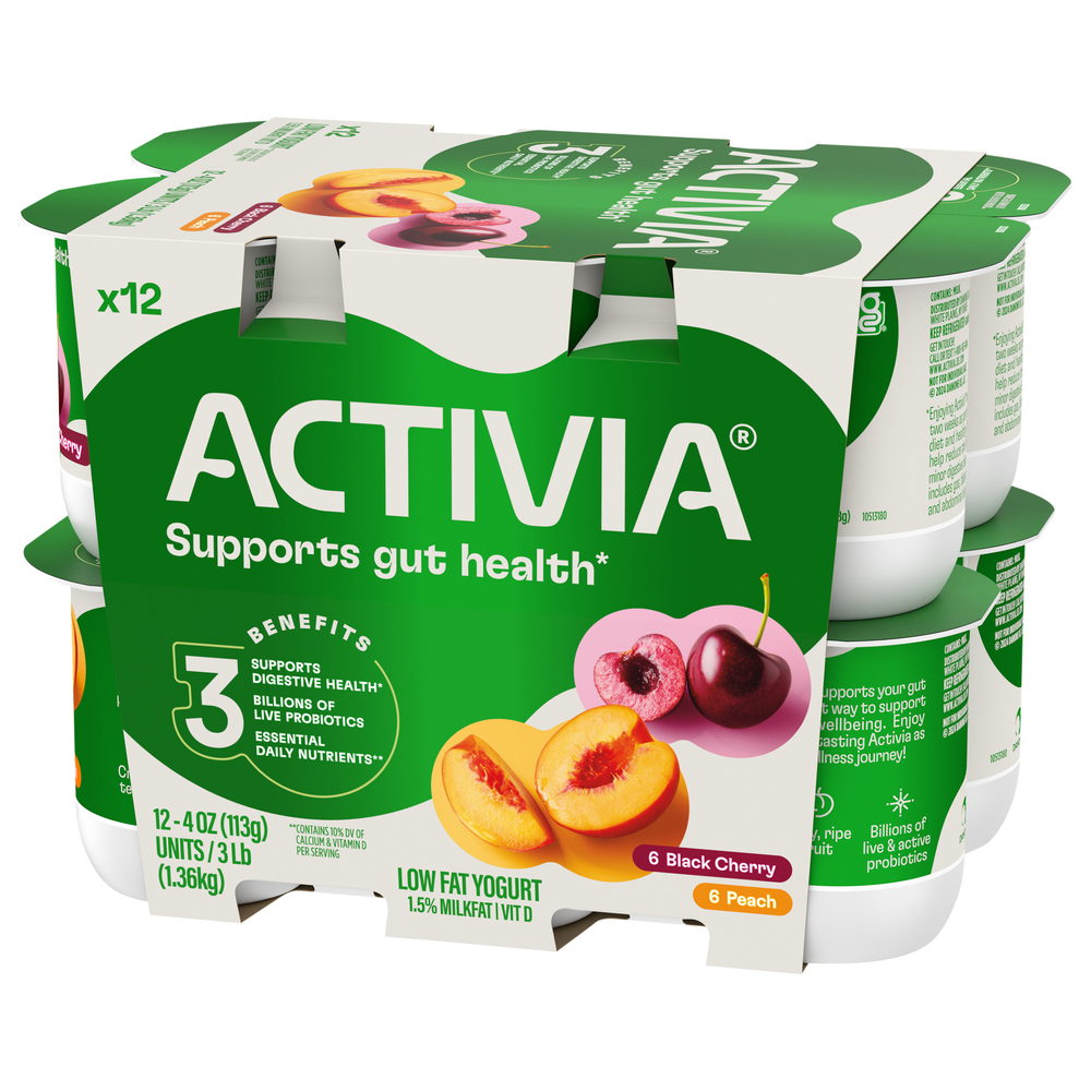 Activia Low Fat Black Cherry/Peach Yogurt