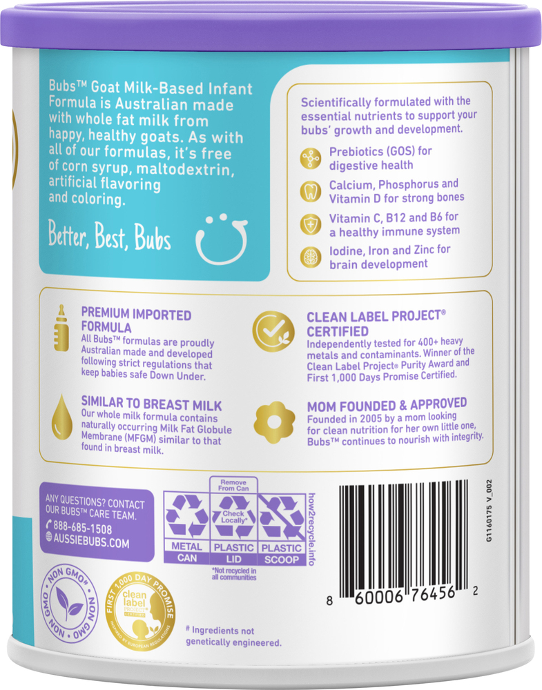 Bubs Goat Milk Infant Formula 0-12 Months Bubs Goat Milk Infant Formula 0-12 Months