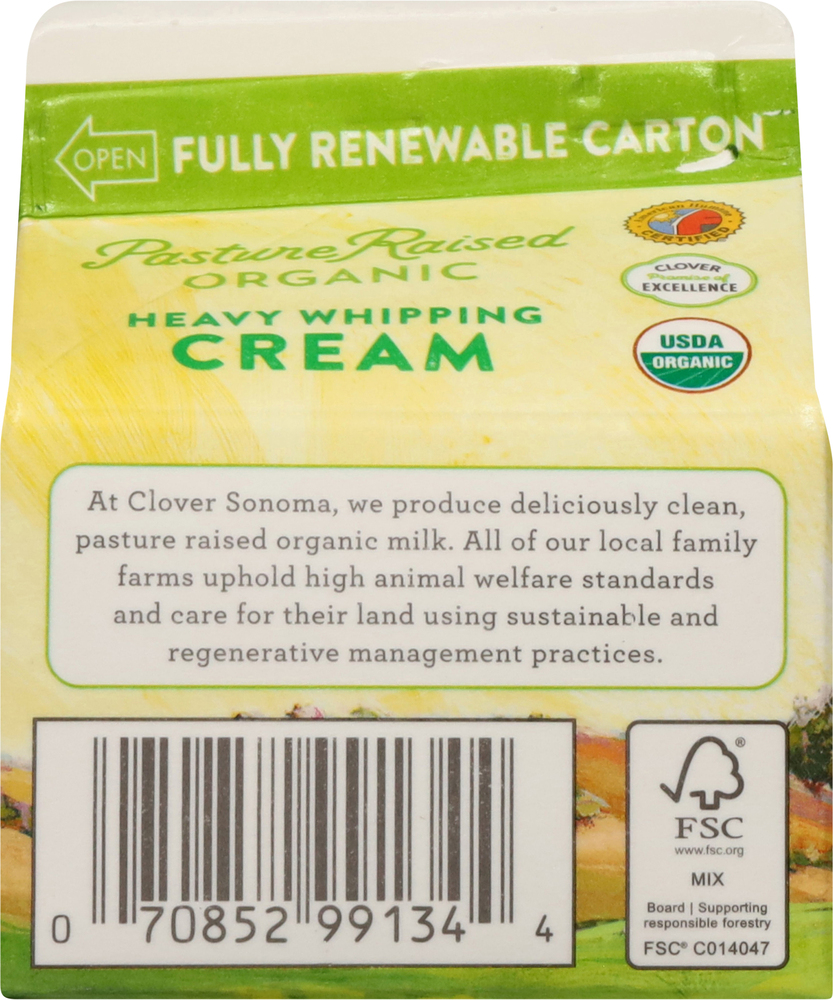 Clover Sonoma Organic Heavy Whipping Cream Half Pint