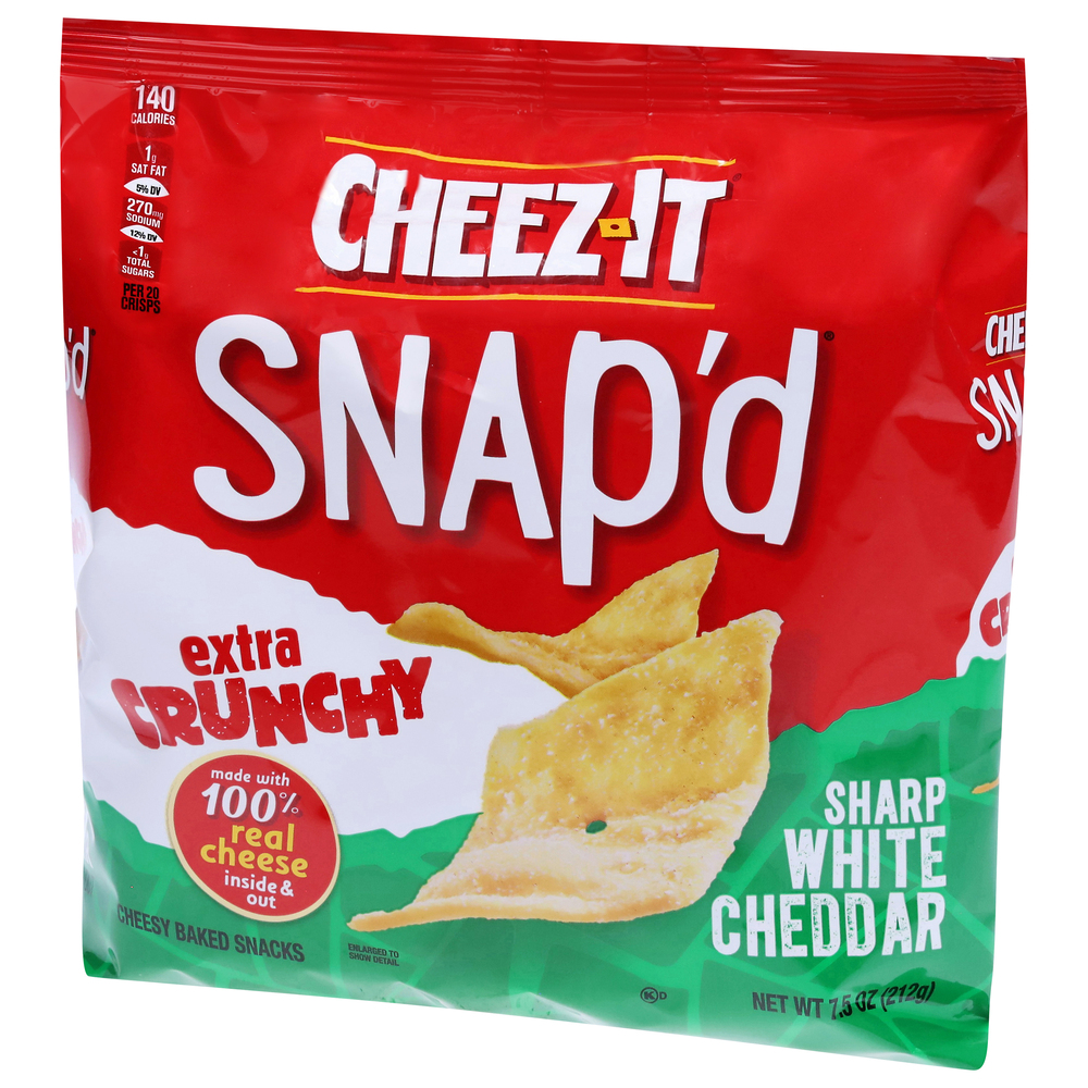 Cheez-It Snap'd Extra Crunchy Sharp White Cheddar Cheesy Baked Snacks