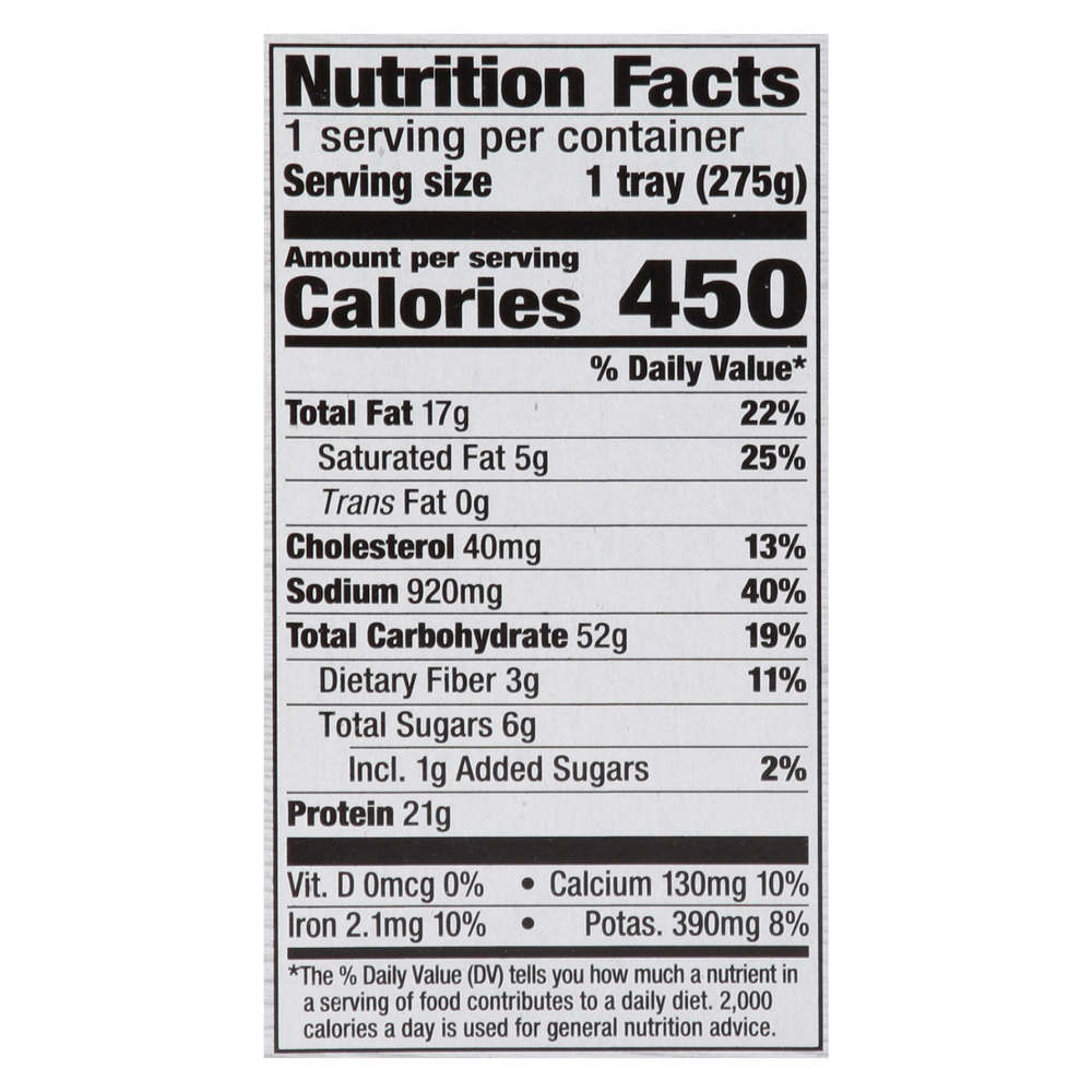 Raley's Rigatoni With Meat Sauce-Nutrition-Facts