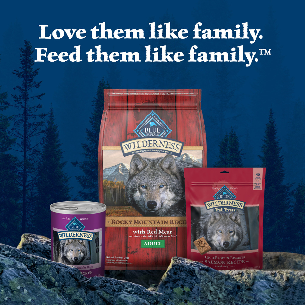 Blue Buffalo Wilderness Adult Wet Dog Food High Protein Grain Free Made with Natural Ingredients Beef Chicken Grill 12.5 oz. Can