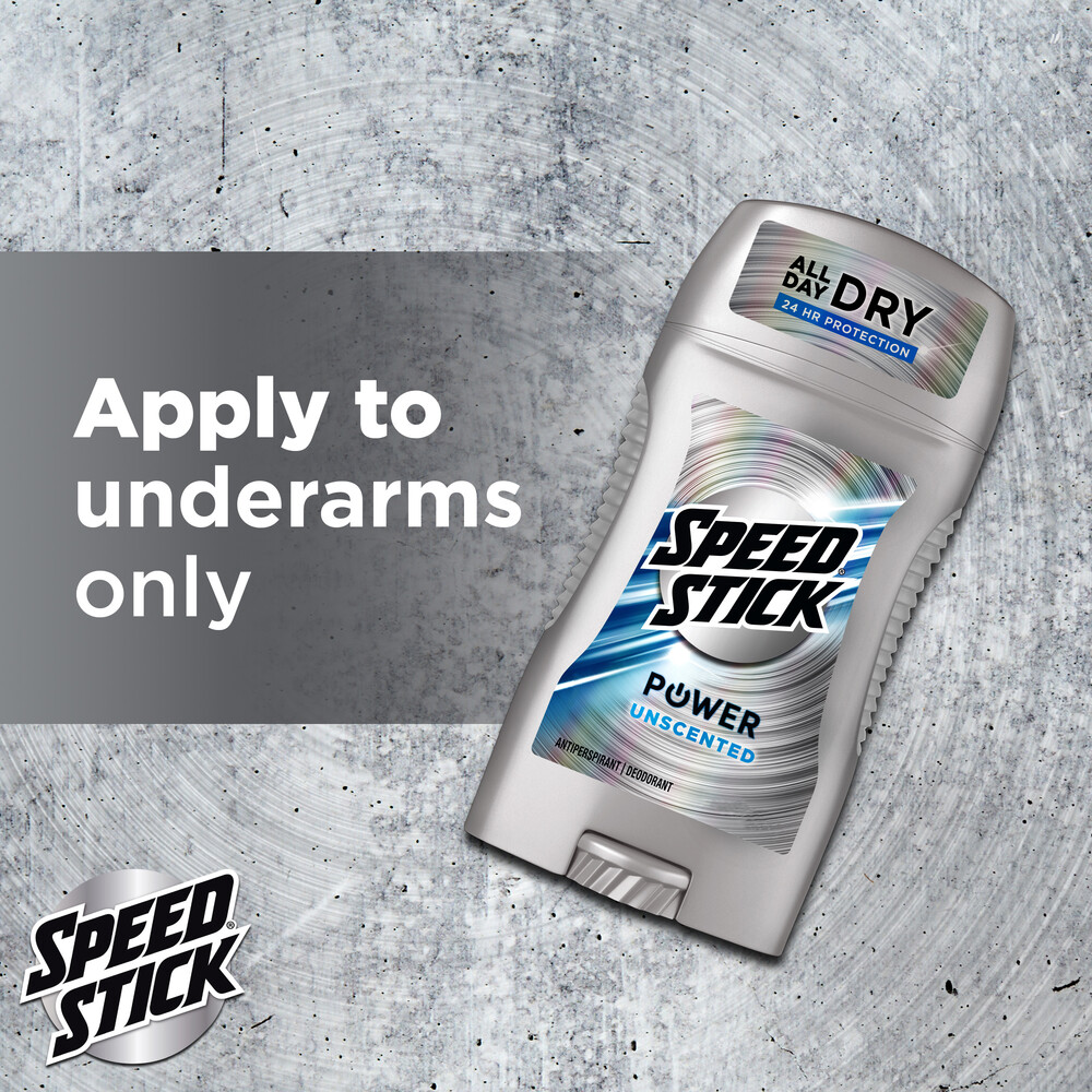 Speed Stick Power Antiperspirant Deodorant for Men, 72 HR Sweat & Odor Protection, Unscented