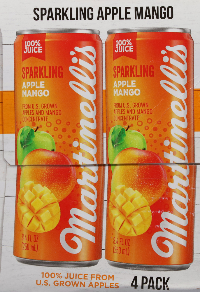 Martinelli's 100% Juice, Apple Mango, Sparkling, 4 Pack