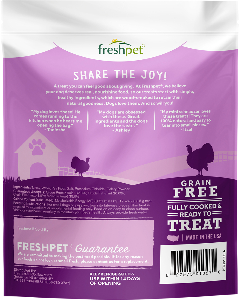 Freshpet Dog Treats Turkey Bacon Wood Smoked