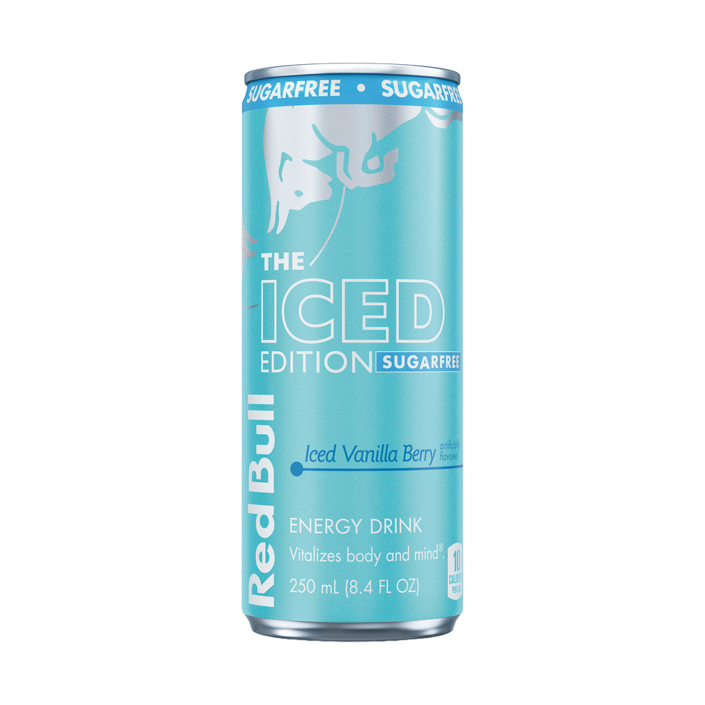 Red Bull Winter Edition Sugar Free Energy Drink Iced Vanilla Berry
