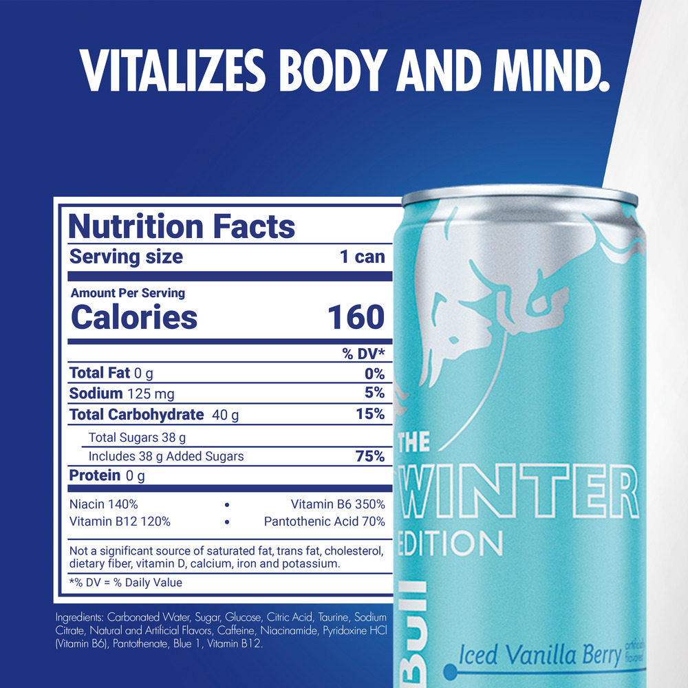 Red Bull Winter Edition Energy Drink Iced Vanilla Berry
