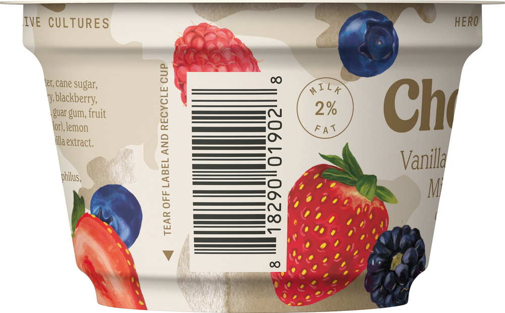 Chobani Yogurt, LowFat, Greek, Mixed BerryPlanogramLeft