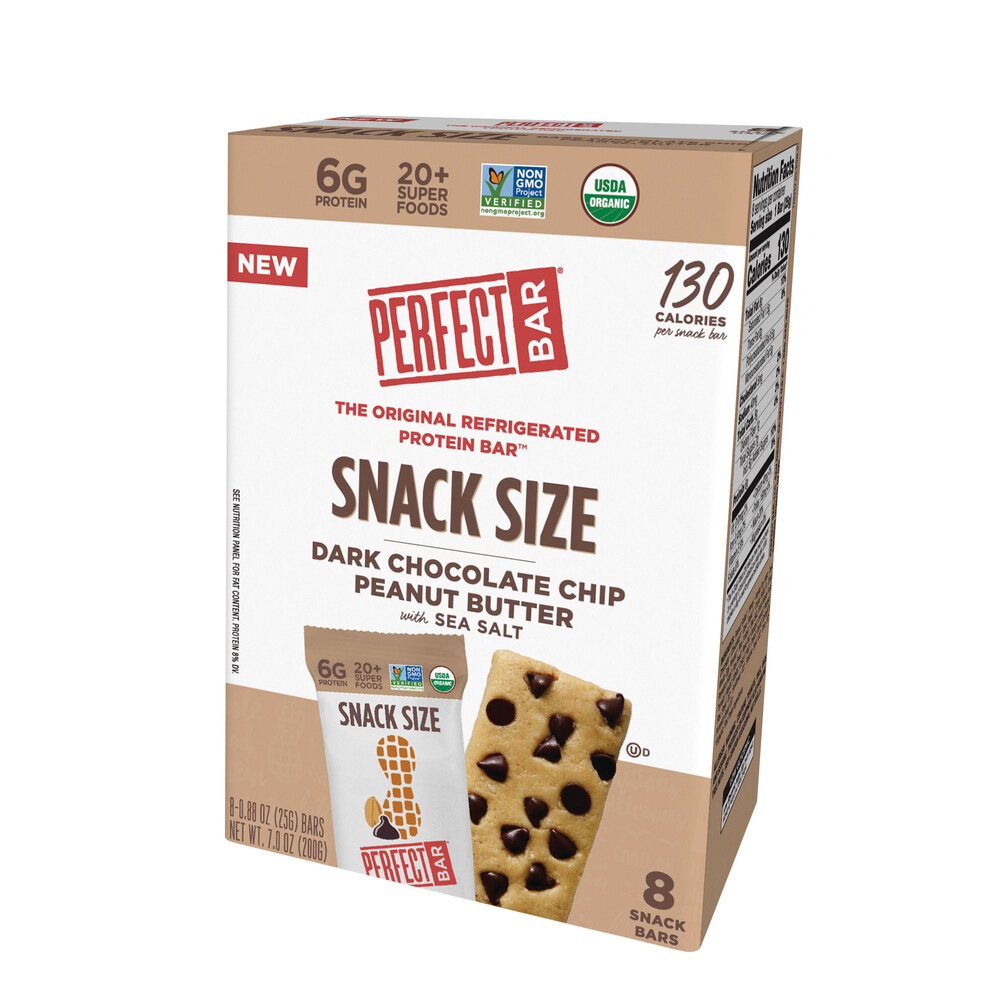 PERFECT BAR Mini Dark Chocolate Chip Peanut Butter Protein Bar, Organic ...