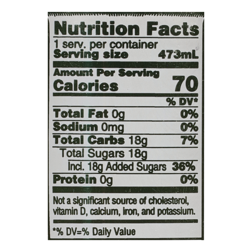 Seven Teas Red Raspberry Iced Tea-Nutrition-Facts