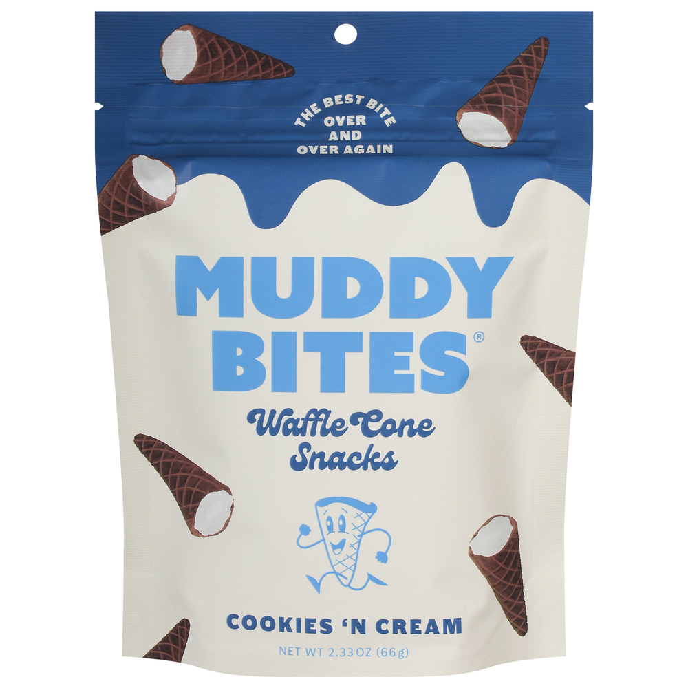 Muddy Bites Waffle Cone Snacks, Cookies 'N Cream