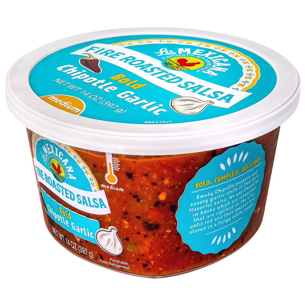 La Mexicana Fire Roasted Salsa, Medium, Bold Chipotle Garlic