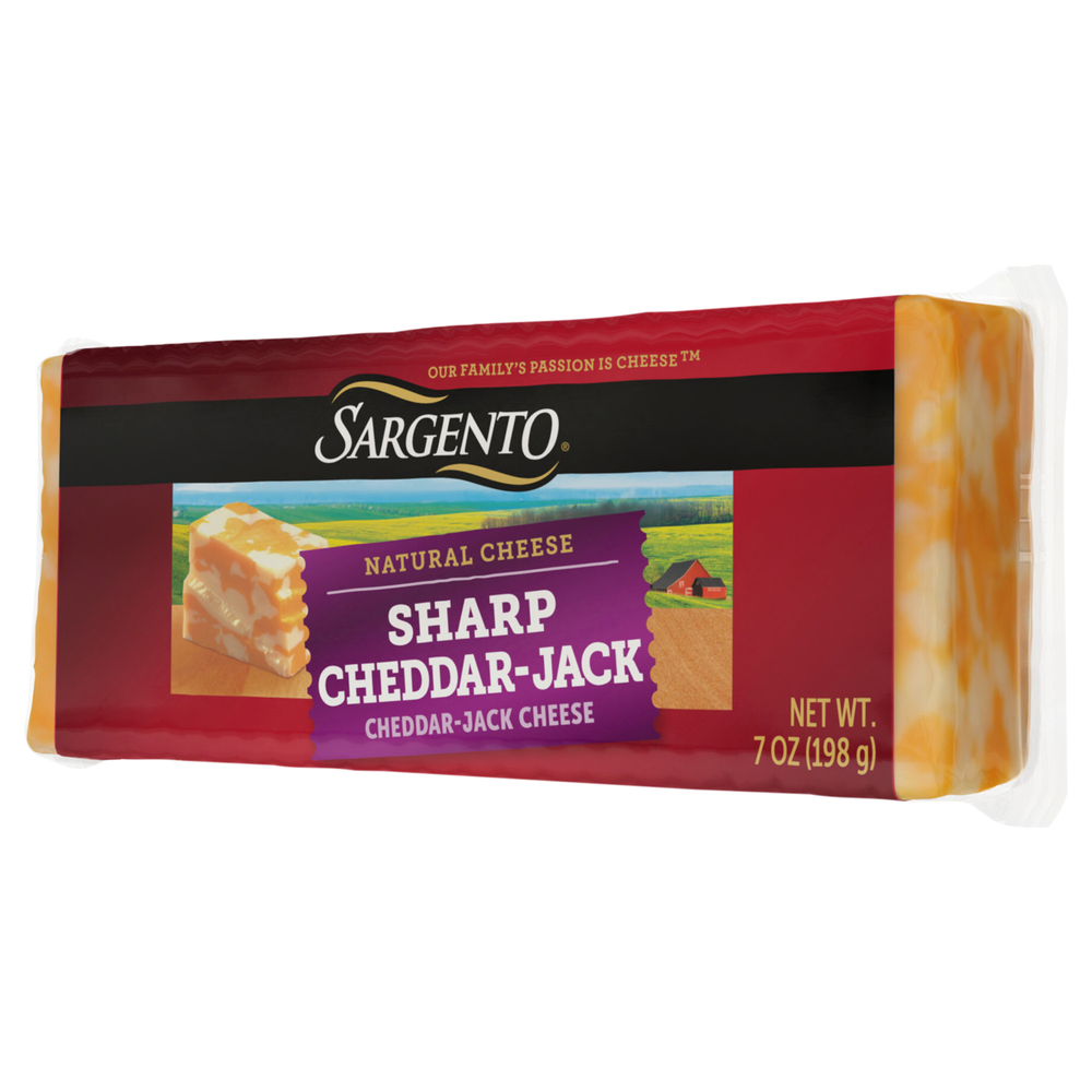 Sargento Cheese, Sharp CheddarJackFrontRightElevated