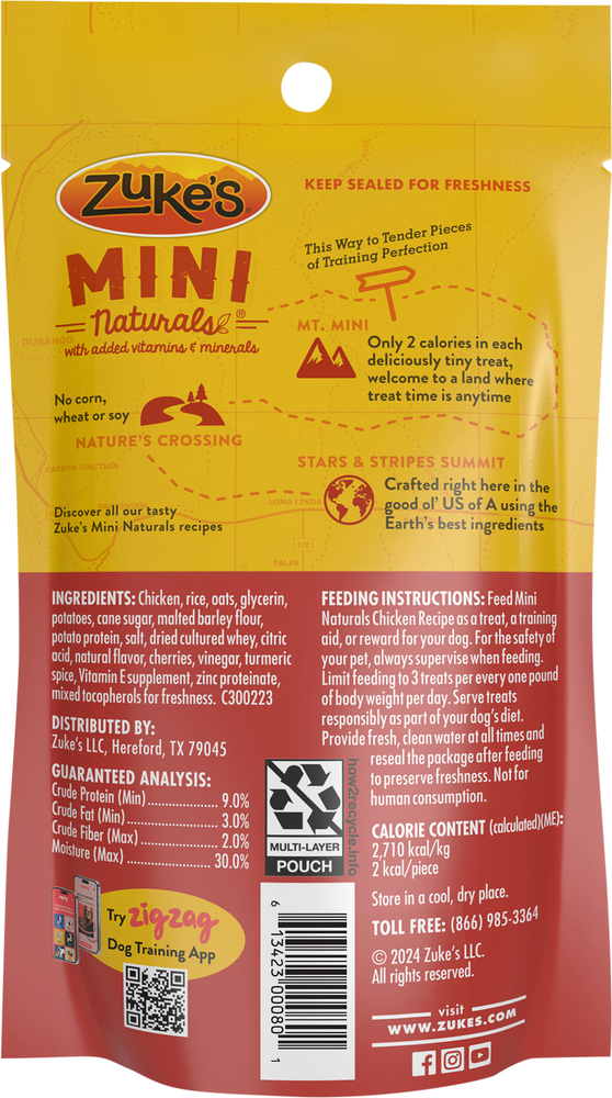Zuke's Mini Naturals Chicken Recipe Treats for Dogs