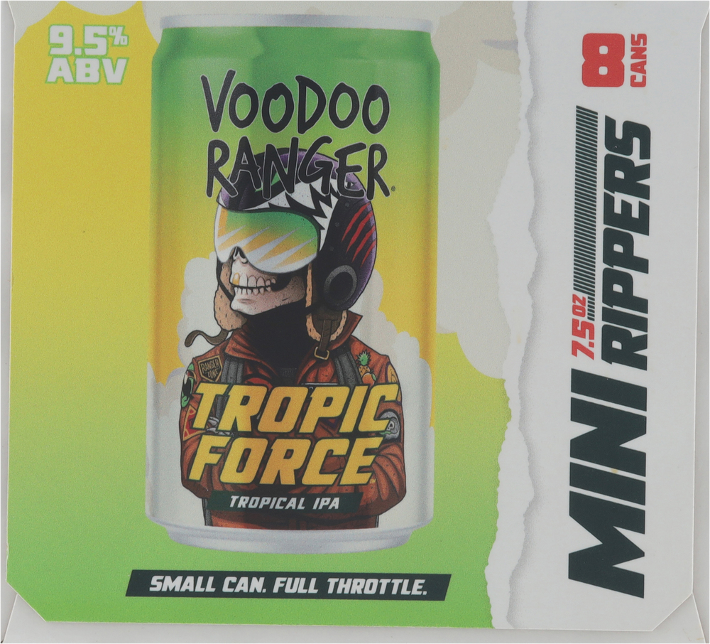 Voodoo Ranger Ripers Voodoo Ranger Beer, Tropical IPA, Tropic Force, Mini Rippers-Planogram-Left