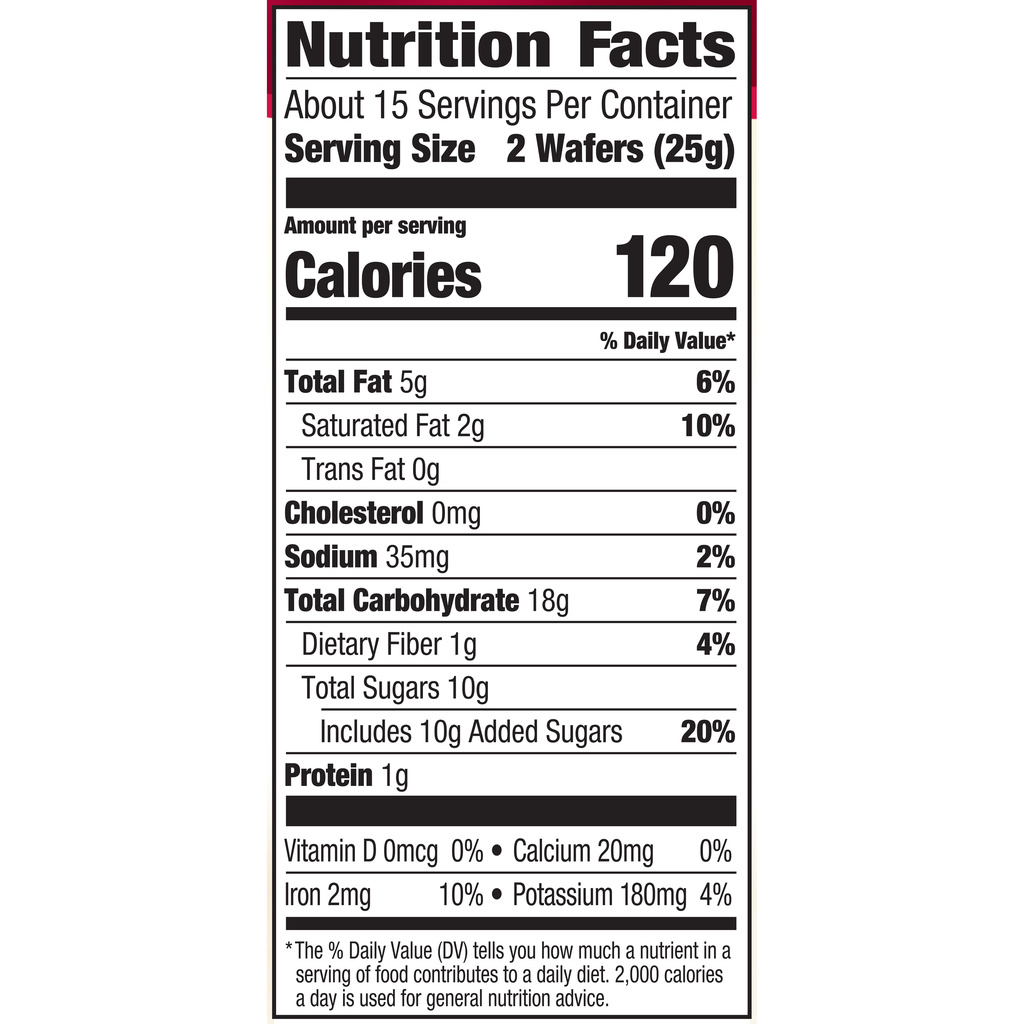 Pepperidge Farm Pirouette Creme Filled Wafers, Chocolate FudgeNutritionFacts