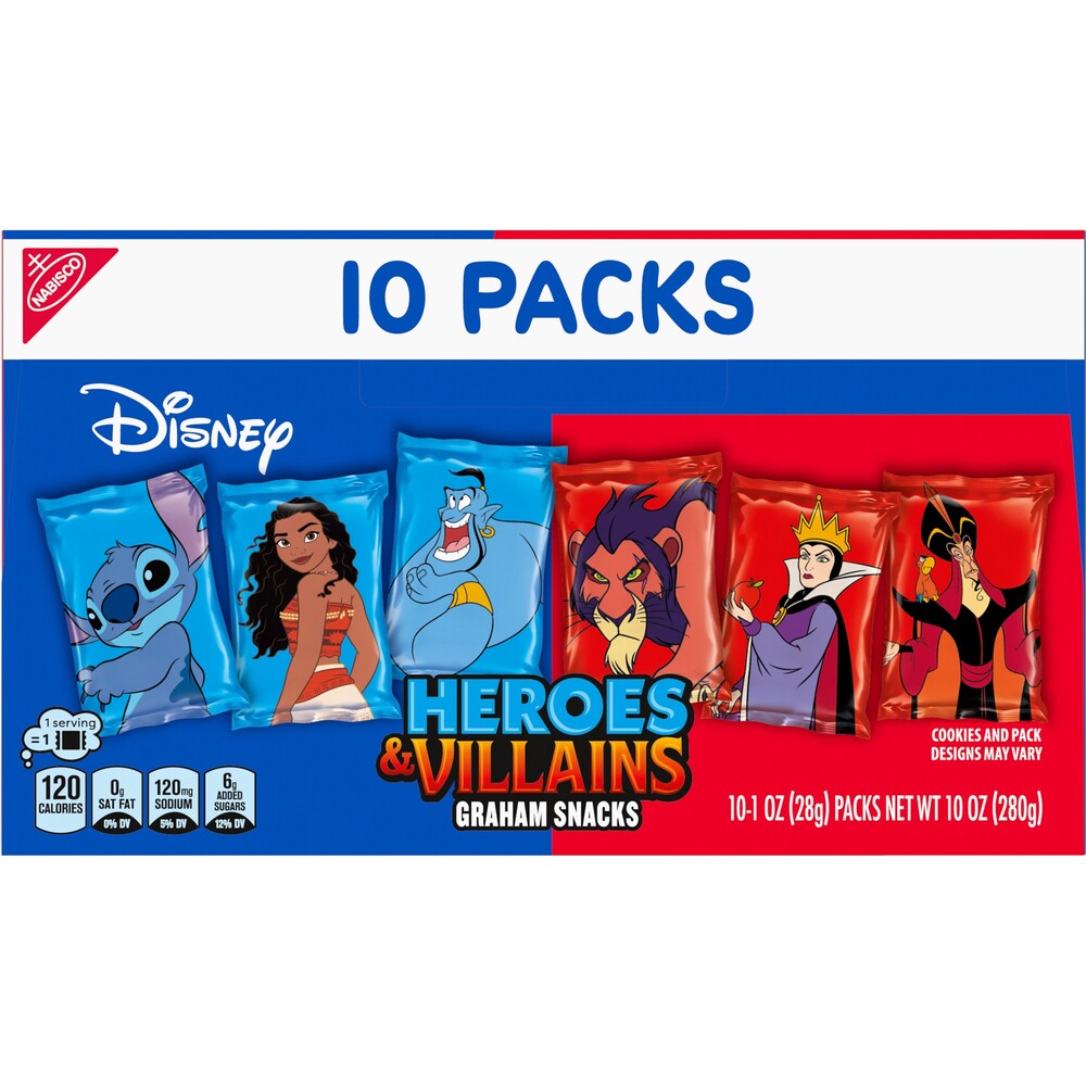 NABISCO Disney Heroes and Villains Graham Snacks, Custom Cookies
